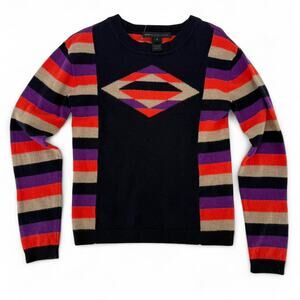 Marc by Marc Jacobs multicoloured Purple and Pink Geo striped sweater Size S